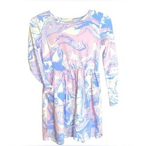 Cat & Jack Girls Large (10/12) long sleeve, pockets multi-colored dress.